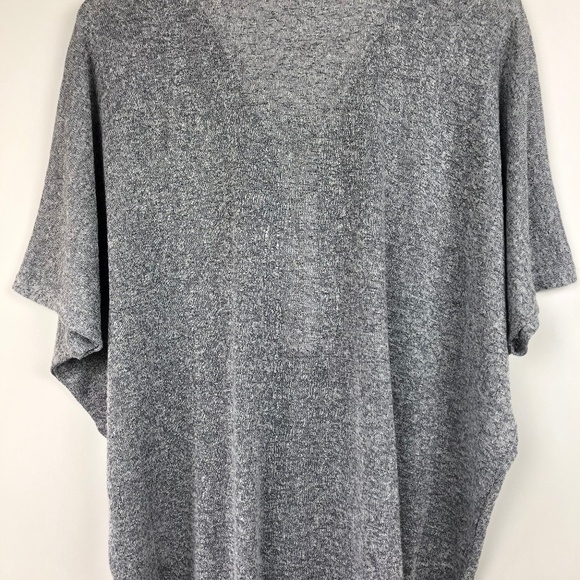 JOAN VASS M Dolman Sleeve Zip V-Neck Sweater Blue - Picture 2 of 7